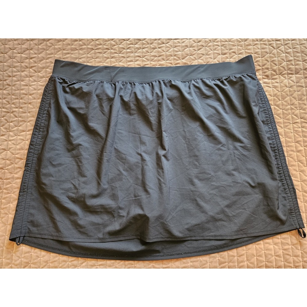 Torrid Black Stretchy Skirt With Built-In Shorts Elastic Waist Side Ruching, +5X